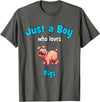 Boys Pig Shirts & Gifts for Kids Pig Shirt for Boys | Children's Pig T-Shirt - Asphalt Grey