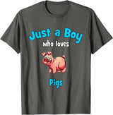 Boys Pig Shirts & Gifts for Kids Pig Shirt for Boys | Children's Pig T-Shirt - Asphalt Grey