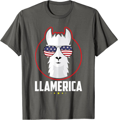 Cool Llama - Zoo - Wildlife Stuff Llamerica Llama T-Shirt