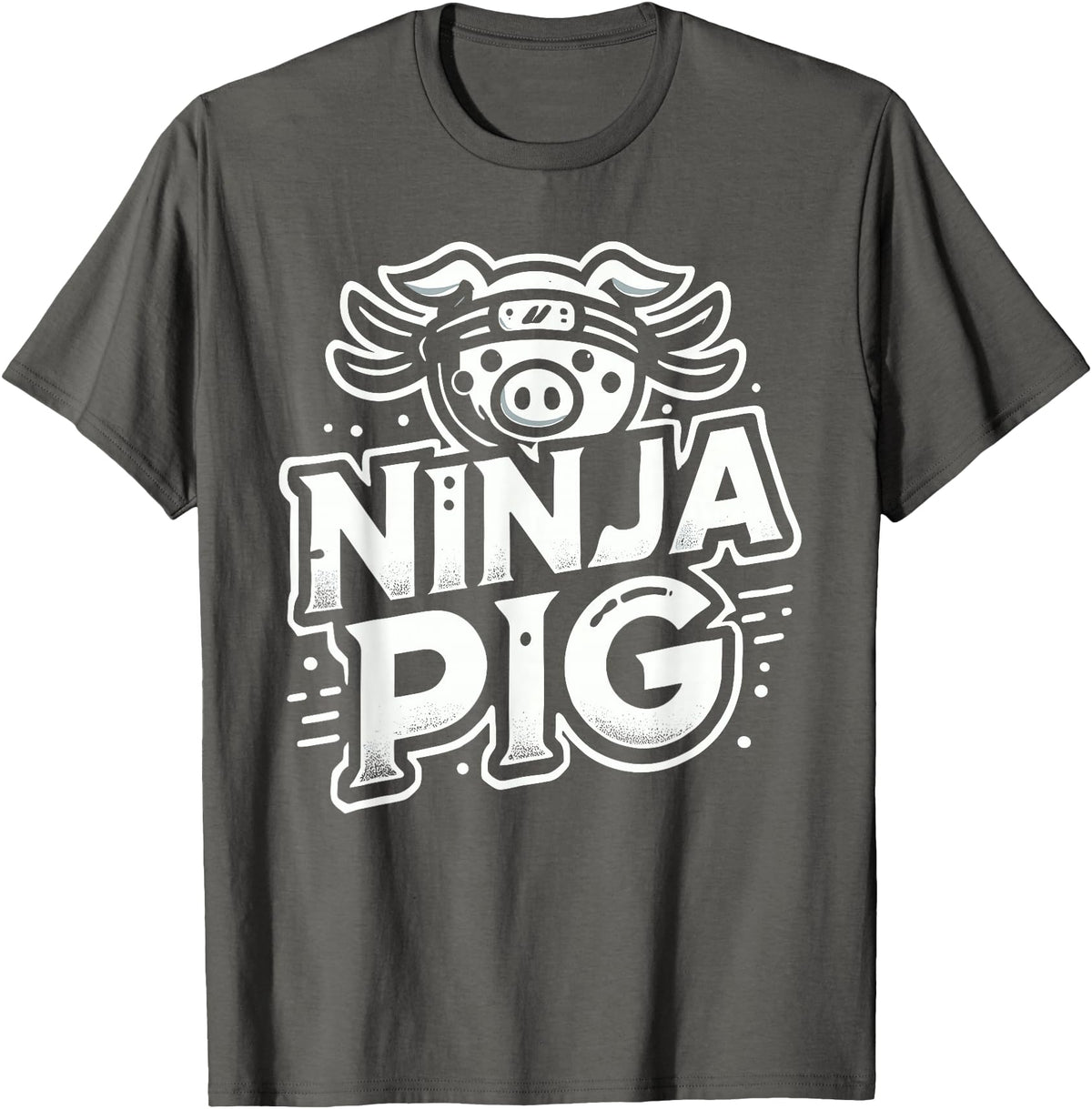 PIG Designs By ShirtZilla Ninja PIG T-Shirt PIG Ninja T-Shirt - Asphalt Grey