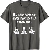 Funny Easter Every Bunny Was Kung Fu Fighting Karate T-Shirt in Asphalt Grey