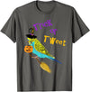 Bird Brained Halloween Trick or Tweet blue budgie cute graphic bird T-Shirt - Asphalt Grey