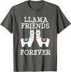 Llama Friendship Girls Llama Friends Girls Women Llama Friendship T-Shirt - Asphalt Grey