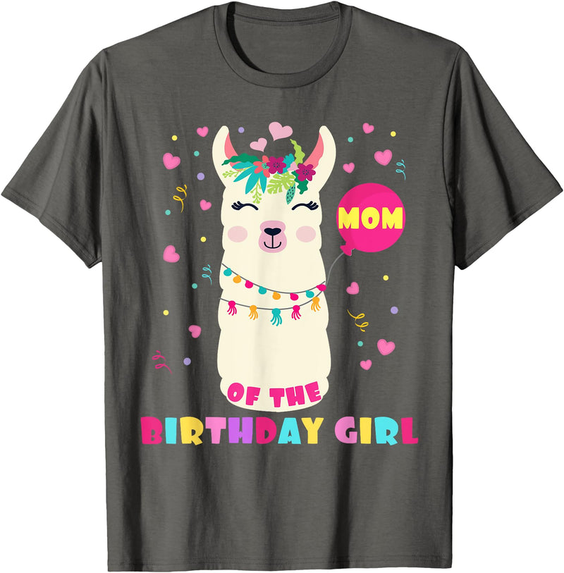 Llamazing Birthday Party Outfit Llama Lovers Mom Of The Birthday Girl Cute Mama Llama Alpaca Llamazing T-Shirt - Asphalt Grey