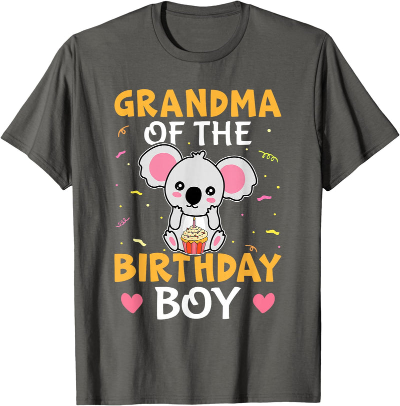Favorite Grandma Designs For Women Grandma Of The Birthday Boy Koala Bear For Girls T-Shirt - Asphalt Grey