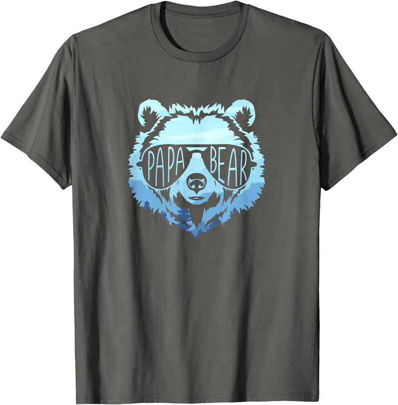 papa Grizzly in sunglasses Papa Bear Vintage Graphic T-Shirt - Asphalt Grey