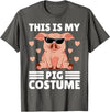 Funny Pig Costume For Women Or Girls This is My My Pig Costume Women Pig Stuff Funny Farmer Girl T-Shirt - Asphalt Grey