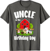 Birthday Boy Farm Animal Theme Uncle Of The Birthday Boy Farm Animal Bday Party Celebration T-Shirt - Asphalt Grey