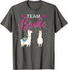 Mrs Bachelorette Engagement Bride Wedding Party Team Bride Alpaca Llama Bachelorette Groom Married Engage T-Shirt - Asphalt Grey