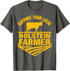 Farm & Holstein Cow for Men and Cattle Clothing Support Your Local Holstein Farmer - Holstein Cow Rancher T-Shirt - Asphalt