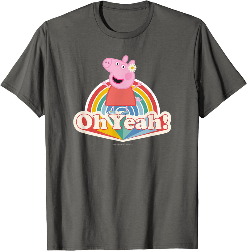 Peppa Pig Oh Yeah! Rainbow Daisy Queen T-Shirt - Asphalt Grey