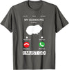 Pet Is Calling I Must Go Tees My Guinea Pig is Calling and I Must Go Phone Screen Pun Tee T-Shirt - Asphalt Grey