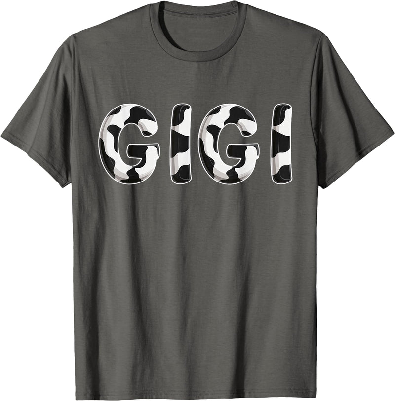 Cow Pattern Print Family Matching Birthday Shirts Cow Gigi Birthday Family Matching Mothers Day Boy Girl Farm T-Shirt -