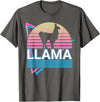 Llama Gifts Llama Alpaca Retro T-Shirt - Asphalt Grey