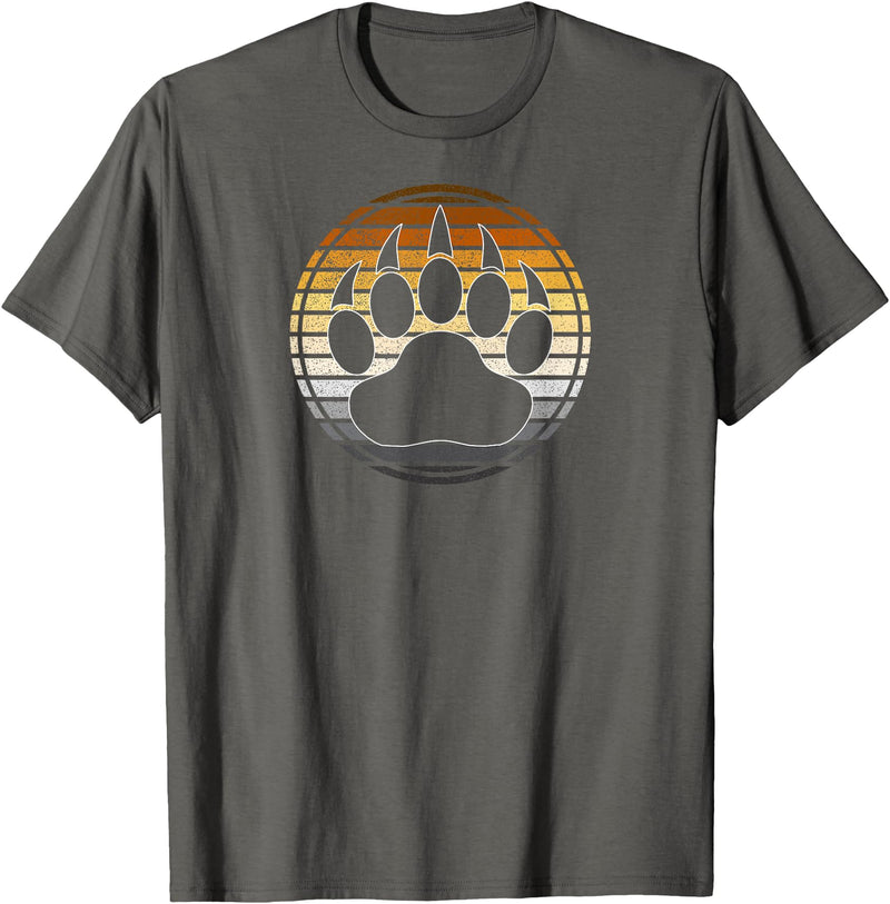 TeePanic LGBTQ Vintage Distressed Gay Bear Pride Claw Silhouette Horizon T-Shirt - Asphalt Grey
