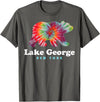 Lake George NY Bear Tie Dye New York Vacation T-Shirt - Asphalt Grey