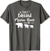 My Tribe Bear Shirts Twice Blessed Mama Bear With Two Baby Cubs Bear Shirt T-Shirt - Asphalt Grey