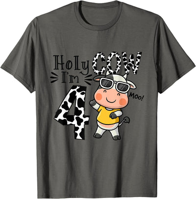 Cute 4th Cow Farm Animals Bday Holy Cow I'm Birthday Boy T-Shirt