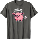 Humorous Farm Animal Fun Men Women Kids Sorry My Pig Farted Funny Sayings Humor Quotes T-Shirt - Asphalt Grey