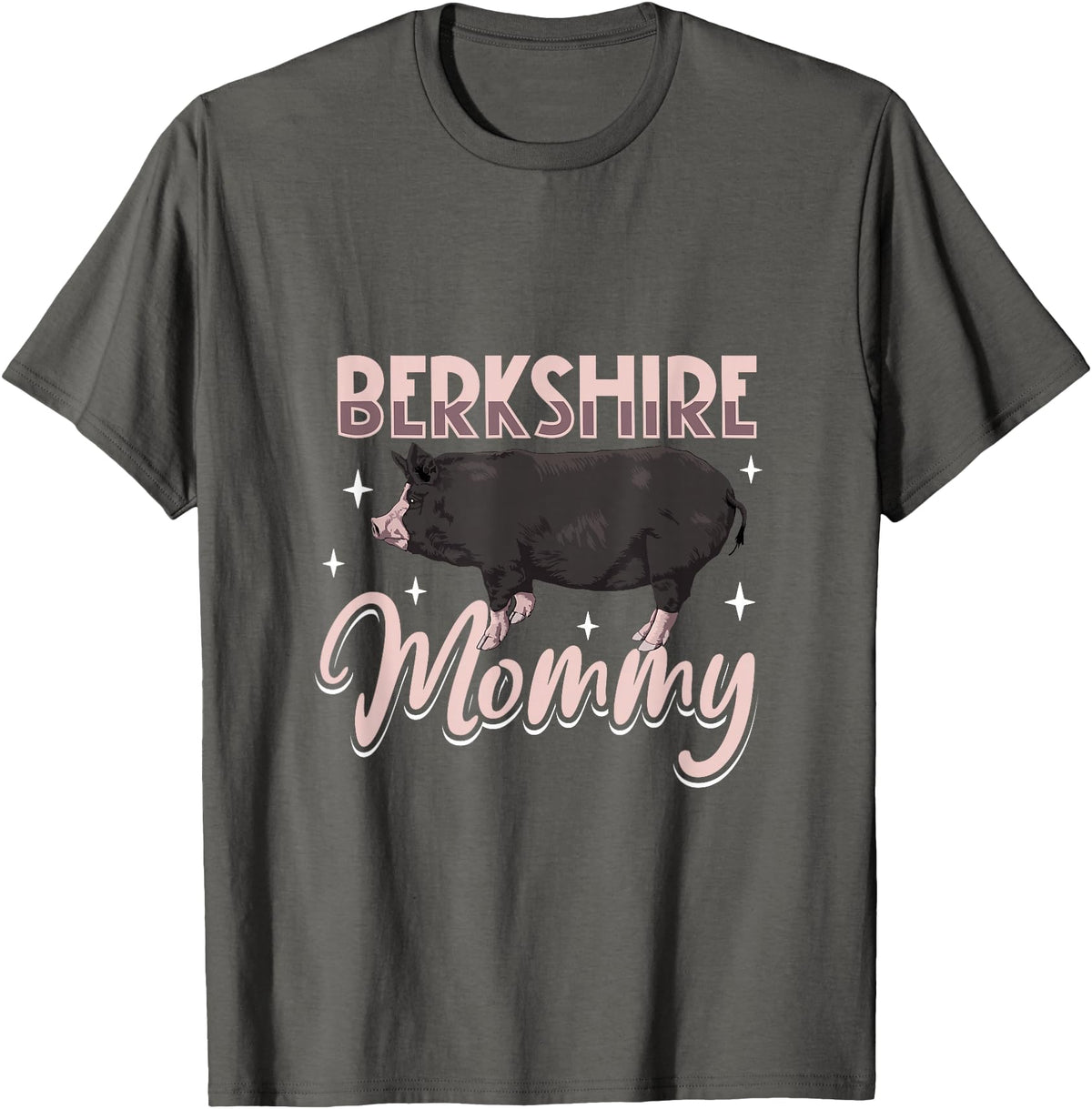Creative Berkshire Pig designs Berkshire Pig Mommy T-Shirt - Asphalt Grey