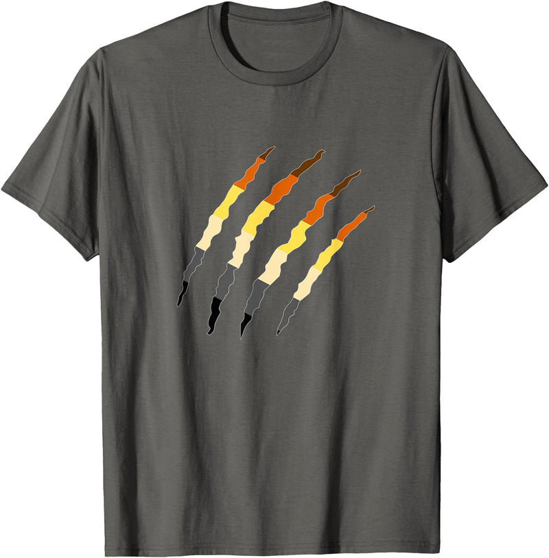 Gay Bear Pride T-Shirts LGBT Gay Bear Pride Shirt For Men - Bear Paw Scratch Cub T-Shirt - Asphalt Grey