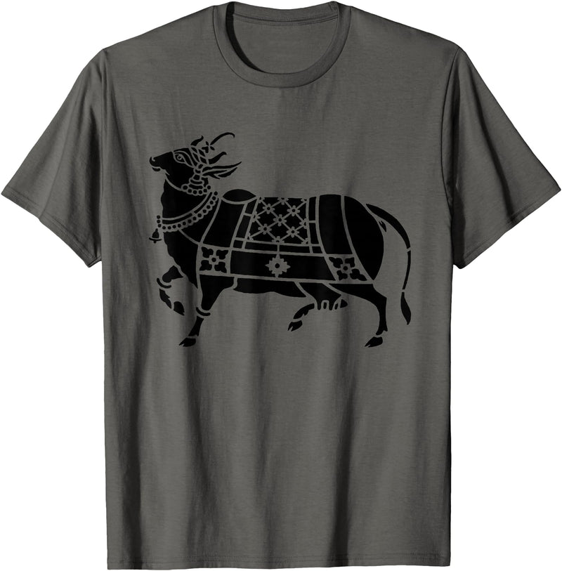 Identity Inventory Kamadhenu - Surabhi Gou Mata Hinduism Hindu India Indian Cow T-Shirt - Asphalt Grey