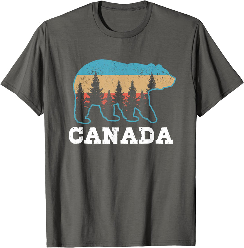 Canada Vintage Souvenirs & Gifts Canada Vintage Grizzly Bear Nature Souvenir Gift T-Shirt - Asphalt Grey