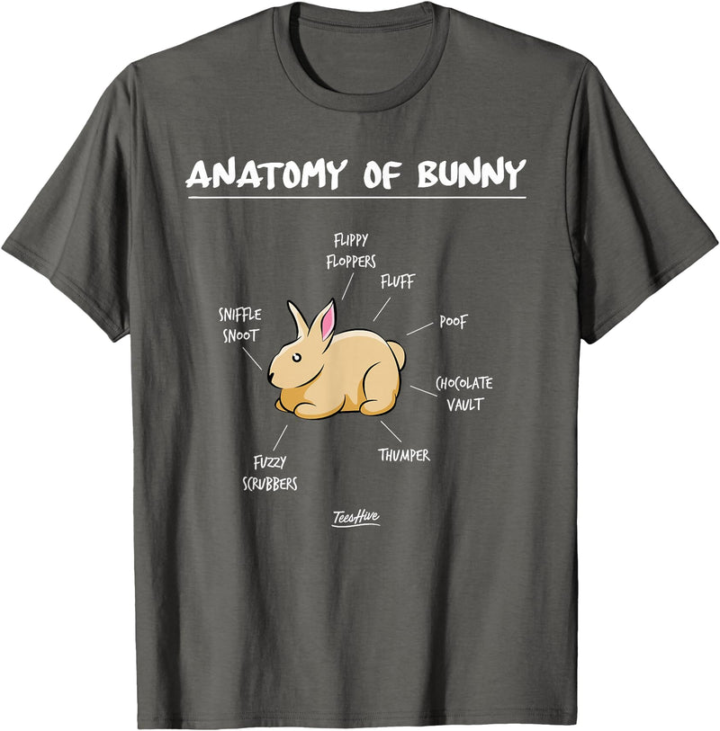 Anatomy of Bunny Rabbit T-Shirt in Asphalt Grey