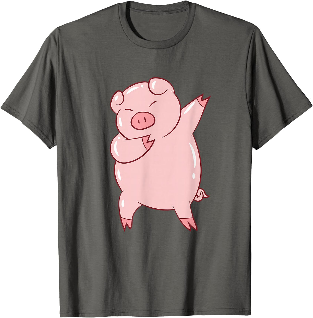 Cute Pig Tees Dabbing Pig Cute Pigs Dab Farmer Funny Pig T-Shirt - Asphalt Grey