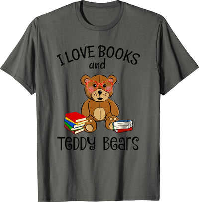 Adorable Teddy Bear Love Books and Reading T-Shirt