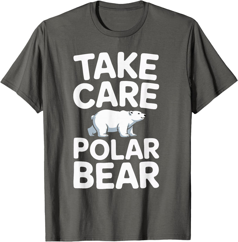 Humdinger Tees Take Care Polar Bear T-Shirt - Asphalt Grey