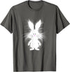 Cute and Silly Frazzled Easter Rabbit Bunny T-Shirt in Asphalt Grey