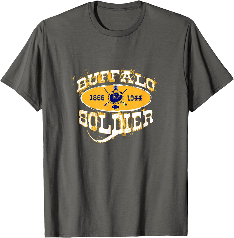 Historically Tee Buffalo Soldier T-Shirt - Asphalt Grey