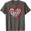 Cow Pattern Clothing for Cow Lover Heart Cow Print T-Shirt - Asphalt Grey