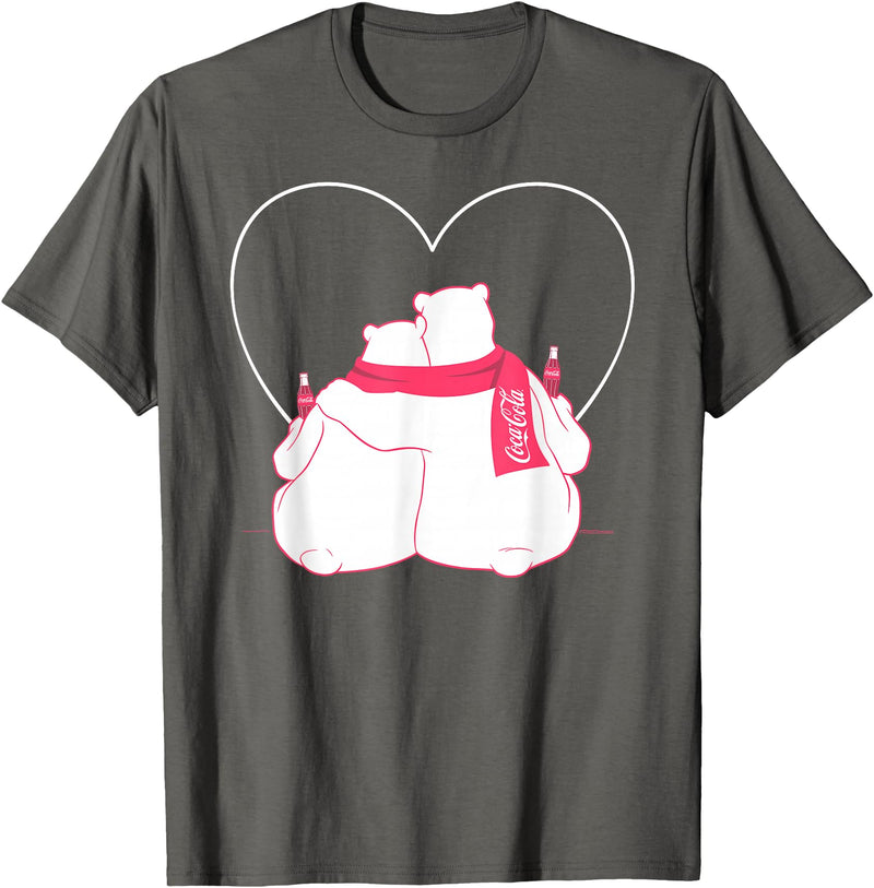 Coca-Cola Company Coca-Cola - Valentines Polar Bear Hug T-Shirt - Asphalt Grey