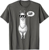 Funny Llama lover Co Alpaca Llama with Sunglasses Sup T-Shirt - Asphalt Grey