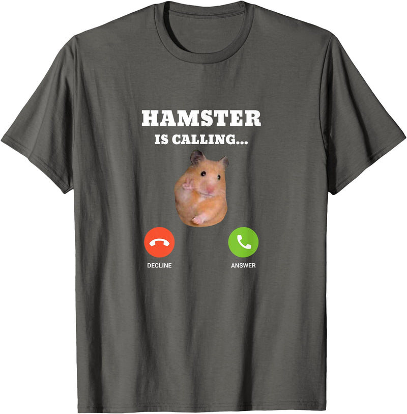 Hamster Meme is Calling T-Shirt - Asphalt Grey