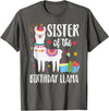 Matching Llama Birthday Party Supplies Sister Of The Birthday Llama Birthday Boy Girl Outfit Family T-Shirt - Asphalt Grey