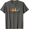 Pretty Rabbits in Retro Colors in a Boat - Bunny Rabbit T-Shirt in Asphalt Grey