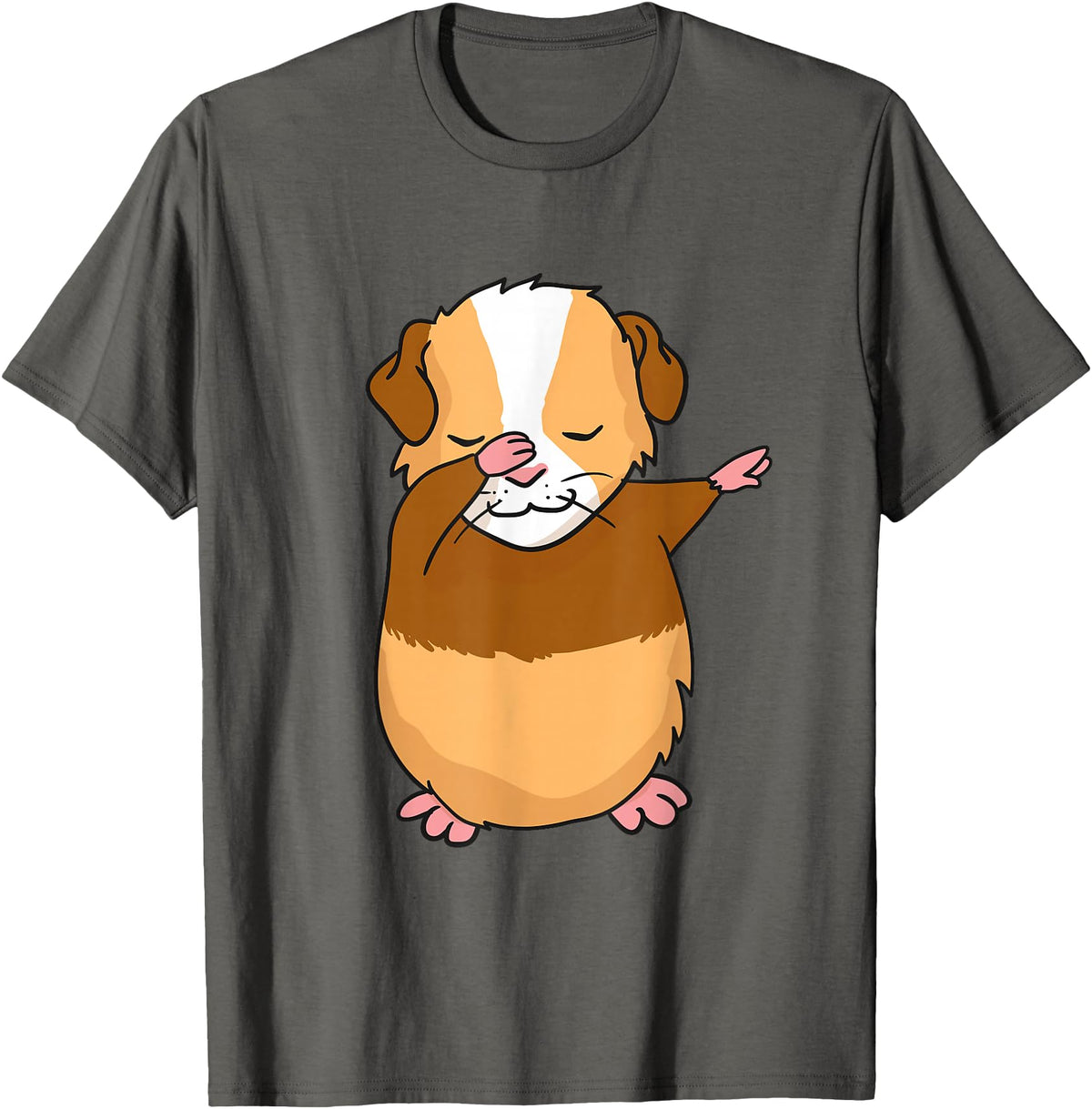 Dabbing Guinea Pig Shirt Dabbing Guinea Pig T-Shirt Funny Dab Gift T-Shirt - Asphalt Grey