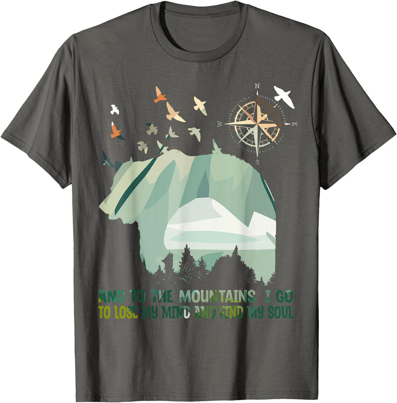 Camping Bears And To The Mountains I Go To Lose My Mind Camping Bear T-Shirt - Asphalt Grey