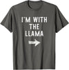 Im With The Llama Halloween Costume I’m with The Llama Funny Halloween Couple Costume T-Shirt - Asphalt Grey