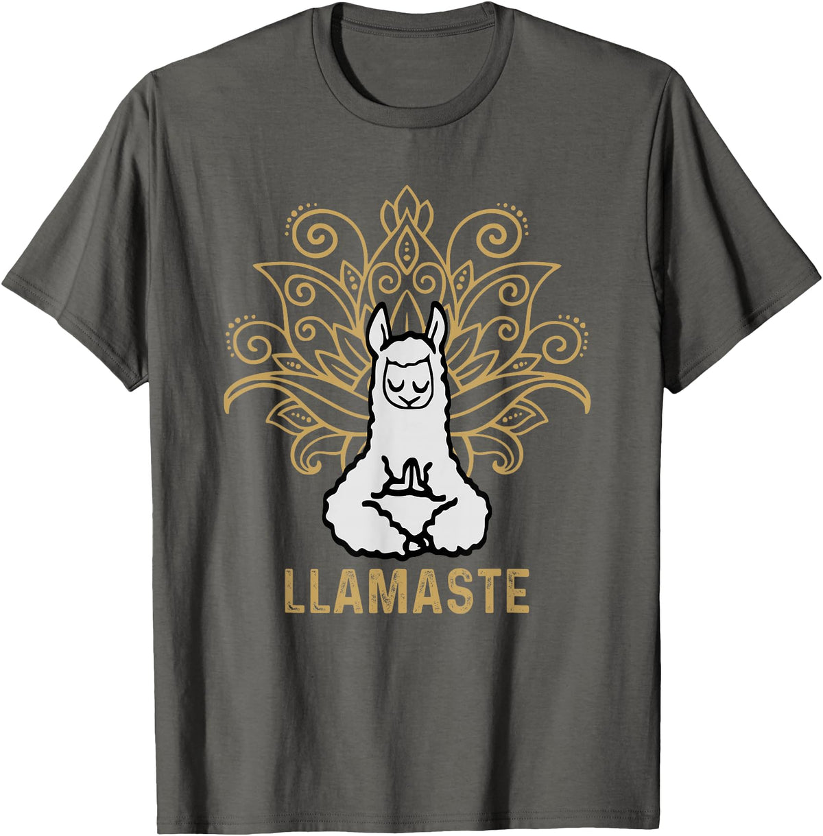 Lama Llamaste Family Summer Sport Yoga Gift Tees Llamaste Yoga Gift For Men Women Kids Lover Llama Yoga T-Shirt - Asphalt Grey