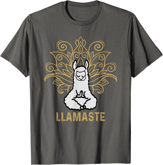 Lama Llamaste Family Summer Sport Yoga Gift Tees Llamaste Yoga Gift For Men Women Kids Lover Llama Yoga T-Shirt - Asphalt Grey