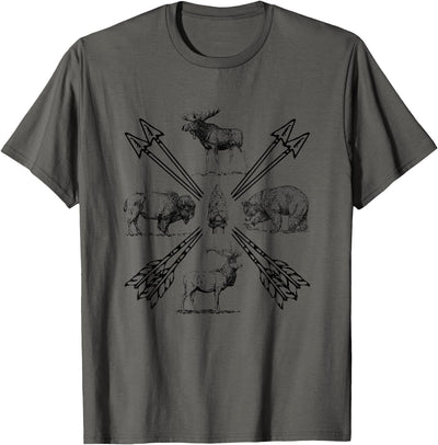 Moose Buffalo Bear Elk Wildlife Outdoorsman T-Shirt