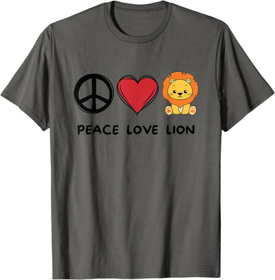 Peace, Love Lion Retro Cute Lion Animals Lover T-Shirt