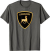 Llamaghini Apparel Co Llamaghini Funny Hillarious Llama Emblem Parody Fun Design T-Shirt - Asphalt Grey
