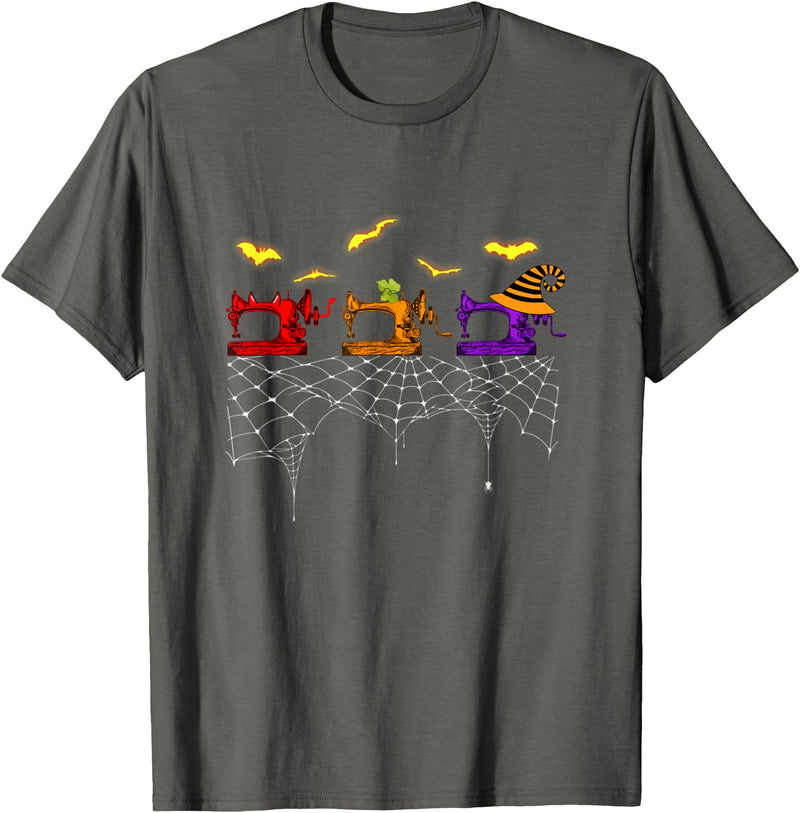 Quilter Scary Halloween Costume Sewing Machine T-Shirt - Asphalt Grey