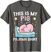 Family Matching Pajamas Men Women Boys Girls Kids Cute PJ Teen Boys PJs Girls PJs Funny This is My Pig Pajama T-Shirt - Asphalt Grey