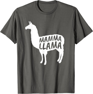 Mamma Llama T Shirt Mamma Llama Tshirt Alpaca Lover Shirt T-Shirt - Asphalt Grey